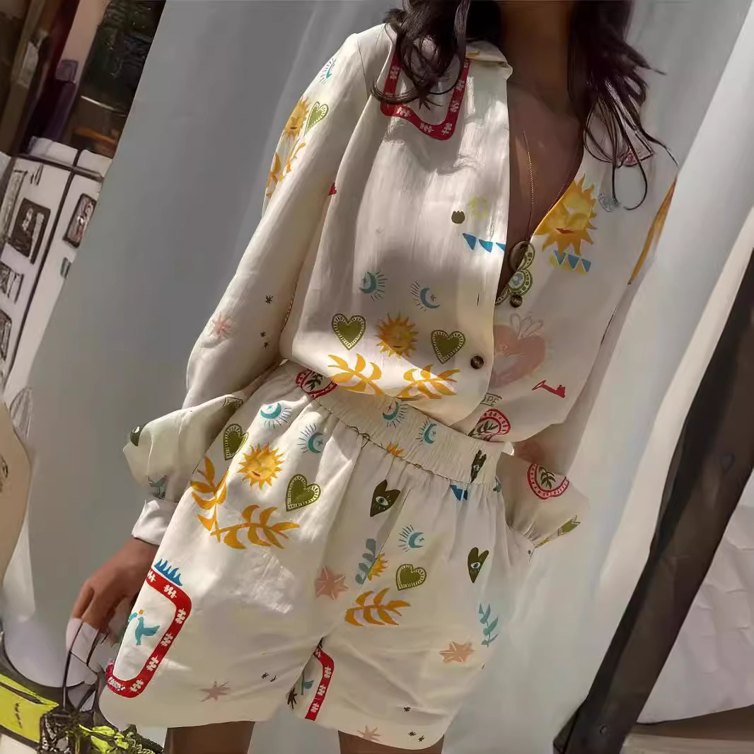 Romper Floral Print - Conjunto Casual de 2 Piezas para