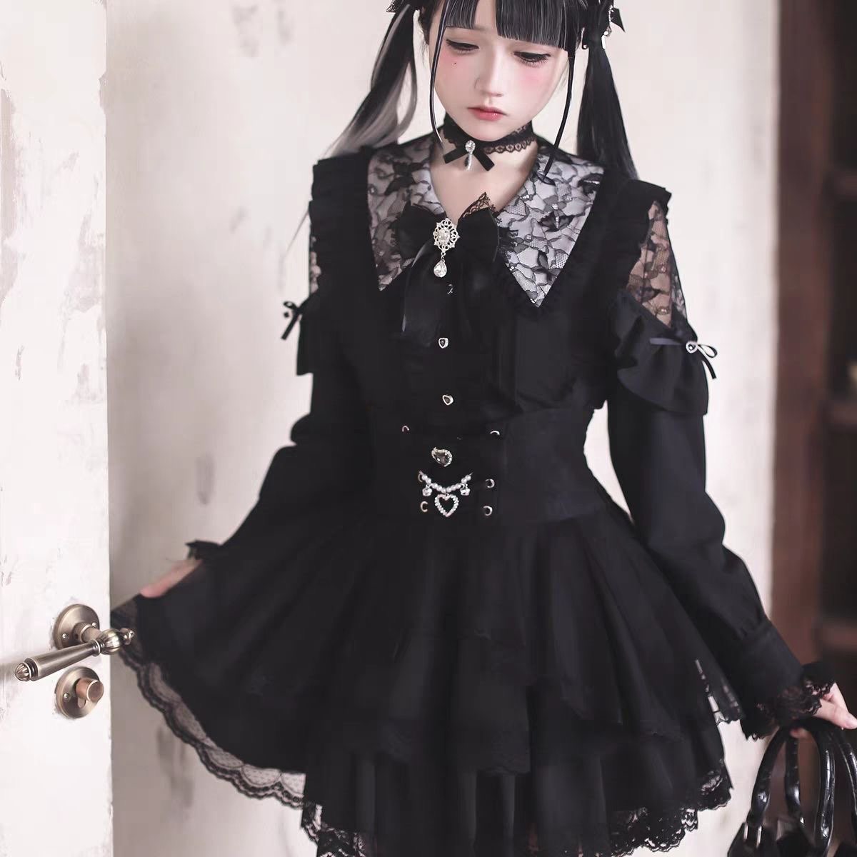 Blouse Off Shoulder - Conjuntos de Falda Harajuku Kawaii para