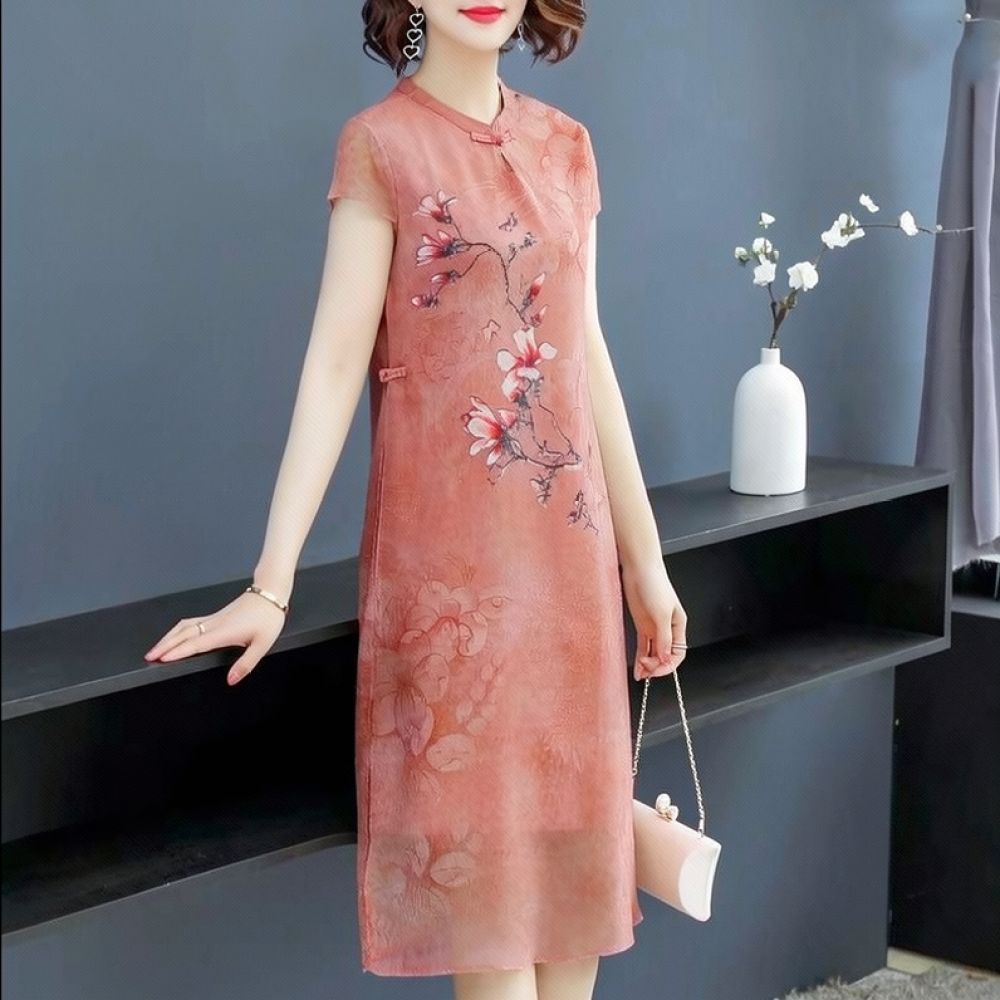 Midi Skirt Floral - Vestido de gasa con estampado floral