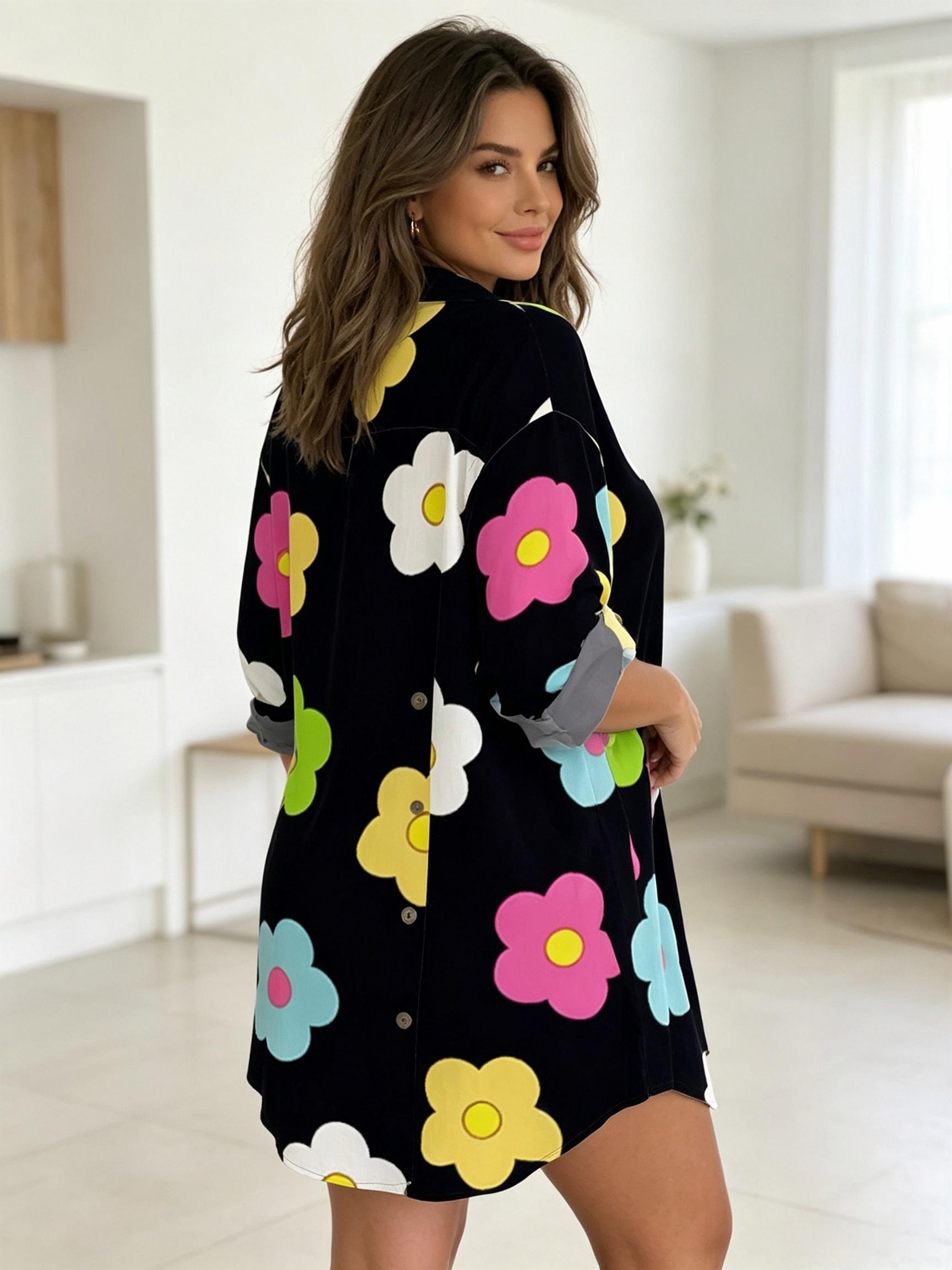 Vestido camisero con estampado - Romper Floral Print reseña y precio