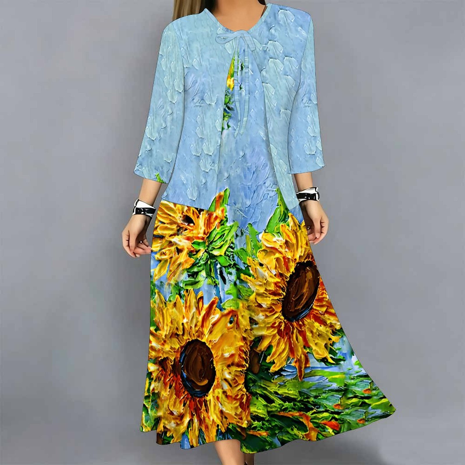Conjunto de Vestido de 2 Pieza - Midi Skirt Floral reseña y precio