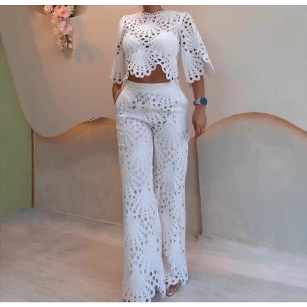 Conjunto de 2 piezas para muje - Crop Top Crochet reseña y precio
