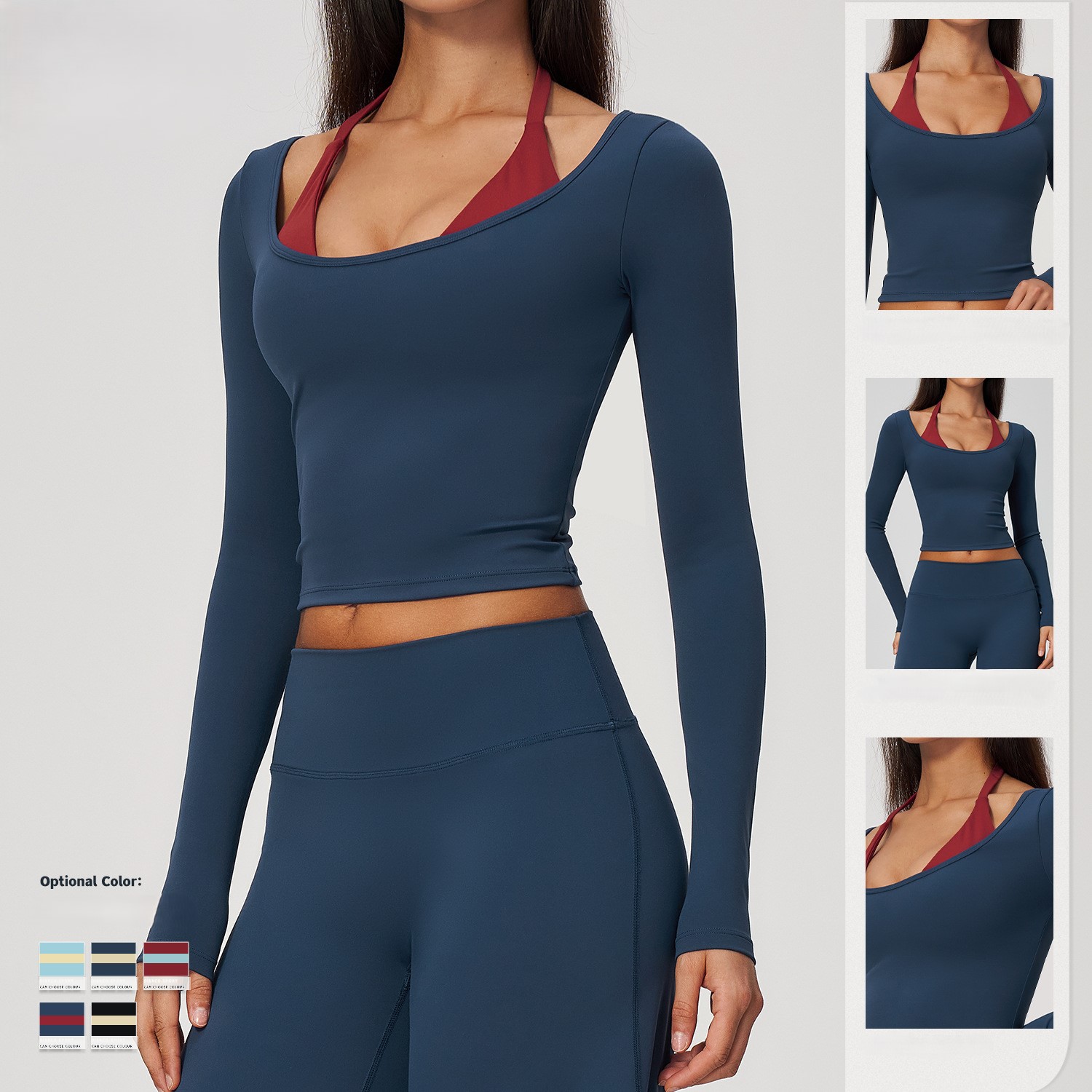 Top corto de yoga de manga lar - Crop Top Crochet reseña y precio