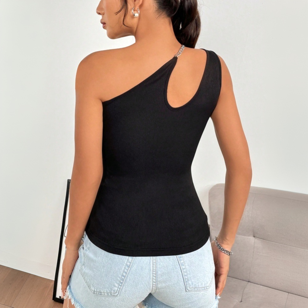Blusa sin mangas ajustada con  - Blouse Off Shoulder reseña y precio