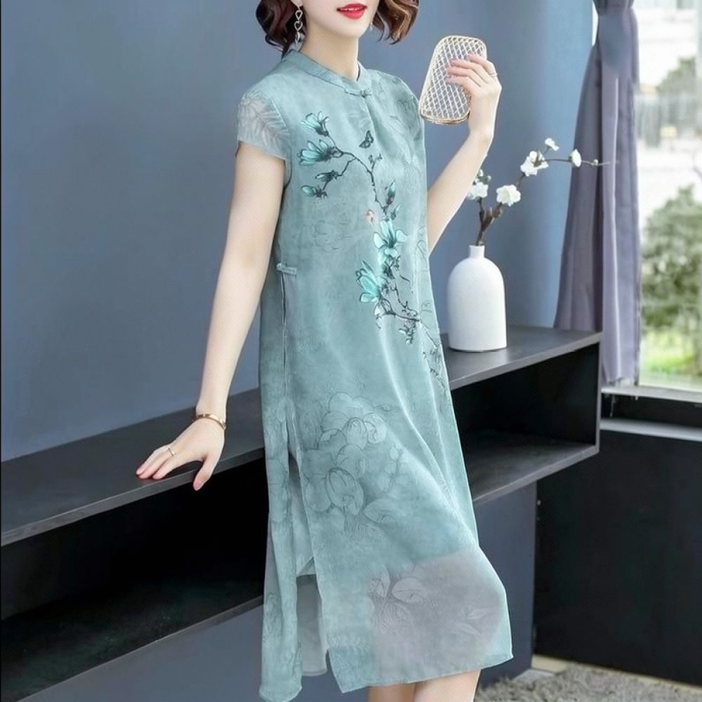 Vestido de gasa con estampado  - Midi Skirt Floral reseña y precio